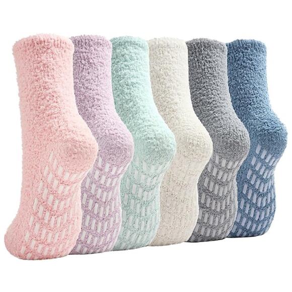 Saniripple Other - Slipper Socks for Women Men Grip Hospital Socks with Grips Fuzzy Non Slip Warm